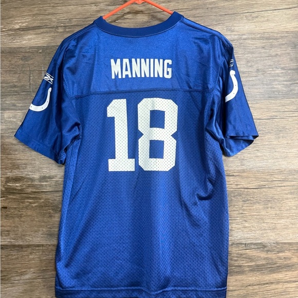 NFL Royal Colts Manning 18 Blue and White Men's Jersey - Picture 2 of 5